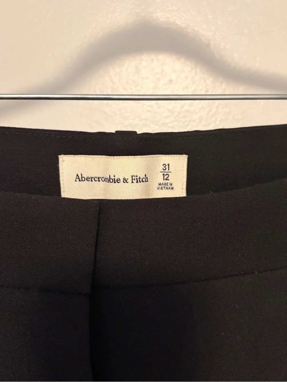 Abercrombie & Fitch Black High-Rise Wide-Leg Trousers